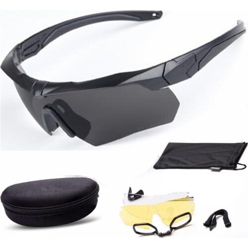 Military Bulletproof Glasses Outdoor Tactical Goggles Shooting Cs Riding Mountaineering Polarized Three Sets Of Lenses