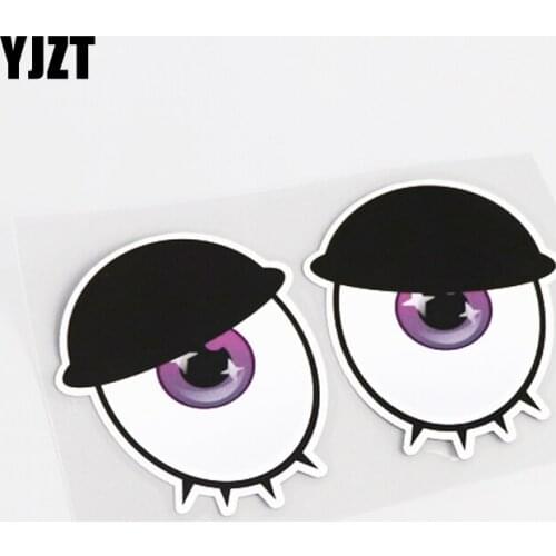 YJZT 14.1CM*8.6CM Wonderful Cartoon Eye Car-styling Car Sticker Decal PVC Decoration 13-0475