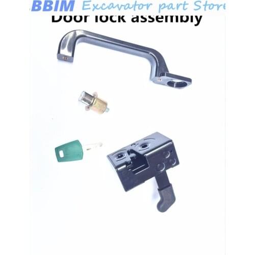 For Volvo excavator 55 car door lock assembly EC55 cab door lock assembly outer handle lock cylinder lock block high quality