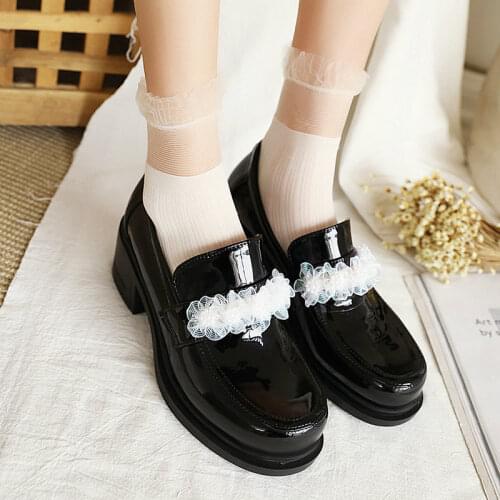 2021 Brand Fashion Pu Leather Shoes Woman Thick Sole Platform Shoes Spring Summer Ladies Office Casual Shoes