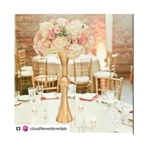 74cm height gold metal candle holder candle stand wedding centerpiece event road lead flower vase 10 pcs/ lot