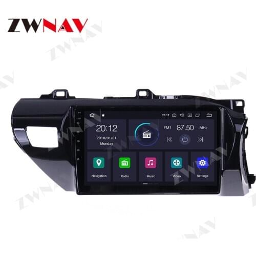 ZWNAV Android 10.0 Car DVD GPS Navigation Player Deckless Car Stereo For Toyota Hilux 2017 2018 RHD/LHD Radio Headunit