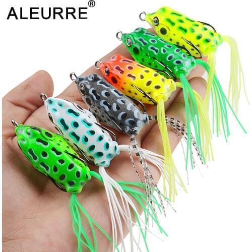 1pcs soft tube bait japan plastic fishing lure frog lure treble hooks Topwater ray frog 4.5CM 5.8G artificial soft bait 3D Eyes