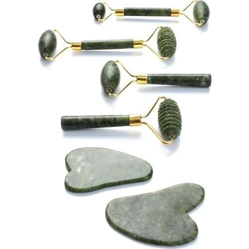 1PCS Face Massage Jade Roller Quartz Natural Stone Gua Sha Slimmer Lift Wrinkle Double Chin Remover Beauty Care Slimming Tools