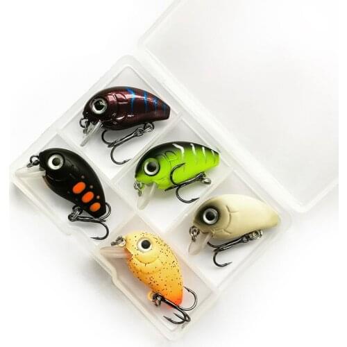 5pcs Mini Crankbait Fishing Lures 3cm 2.05g Artificial Wobblers Hard Bait Baits Set Perch Fishing Lure Artificial Hard