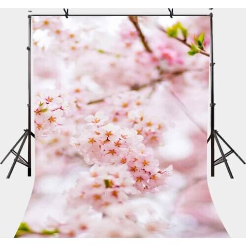 5x7ft Blurred Backdrop Blur Blurred Peach Blossom Photography Background and Studio Photography Backdrop Props