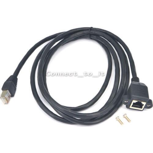 6.5FT RJ45 Male to Female CAT 6 Ethernet LAN Network Extension Cable with Screws