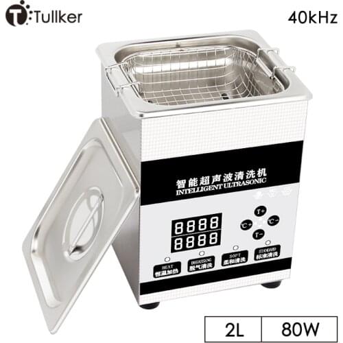 80W Ultrasonic Cleaner 2L Digital Degassing Stainless Bath Dental Glasses PCB Metal Oil Rust Degreaser Lab Ultra Sonic Washer