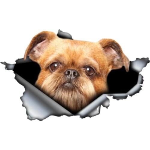 Creative Car Sticker Brussels Griffon Dog 3D Pet Accessories Motorcycle Waterproof Car Window Decal PVC 13cm X 9cm