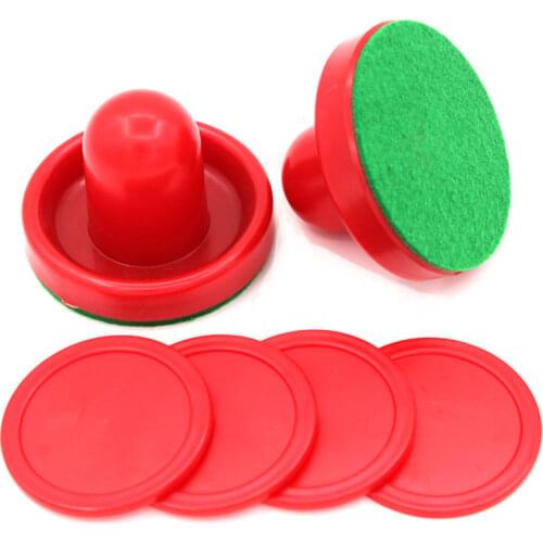 Air Hockey Accessories 76mm Goalies & 52mm Puck Felt Pusher mallet Adult Table games entertaining toys Funny Board Game
