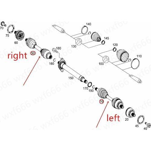 Car Left and right half shaft Front drive shaft Suitable for CLA class CLA 200mer ced es-be nz2013 Drive shaft Front half shaft