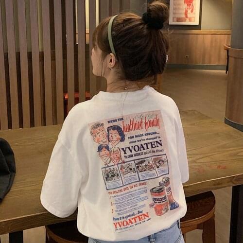 Anime Print White T Shirt Graphic Top Harajuku Funny Shirt Kawaii T-shirt Ullzang Summer Fashion Aesthetic Women T-shirt L1844