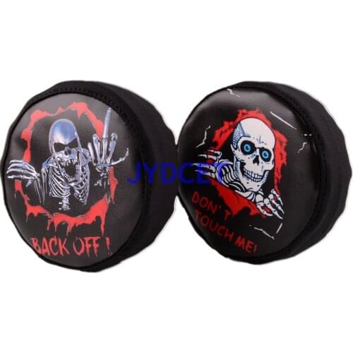 1.9" Leather&Polyester Tire Cover "BACK OFF" "DON'T TOUCH ME" For RC 1/10 Crawler Car Traxxas TRX-4 TRX4