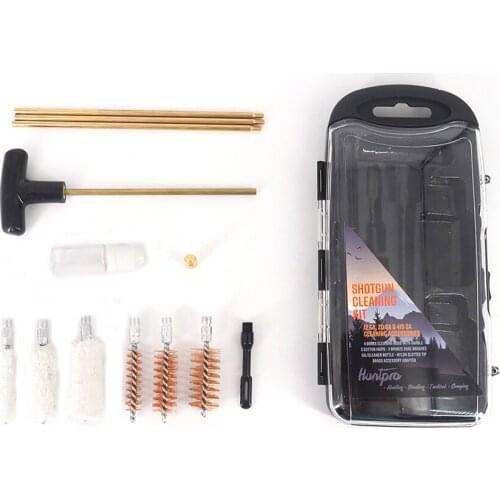 Huntpro Durable Portable Universal Shotgun Gun Rifle Cleaning Kit Tools With Black Plastic Box Shooting Hunting Accessories