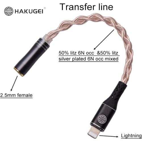 HAKUGEI CAD Adapter Cable Lightning To 3.5mm TYPEC To 4.4mm