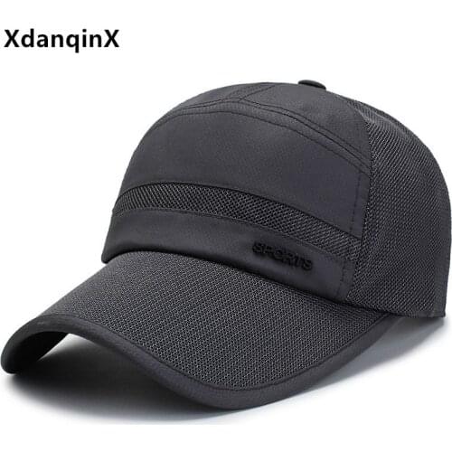 New Summer Mens Cap Mesh Caps Breathable Baseball Cap Snapback Cap Casual Sports Cap Adjustable Size Ventilation Fishing Cap