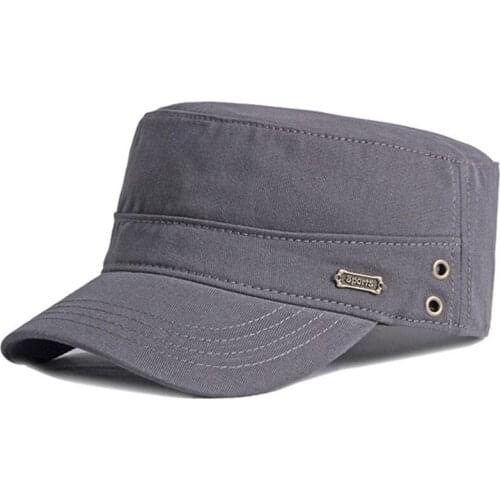 Adjustable Size New Mens Cotton Military Hats Flat Cap Snapback Cap Navy Hat Male Bone Casual Fashion Sports Caps Gorra Militar