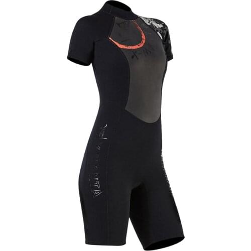 Women Shorty Wetsuit Premium Back Zip One-Piece Jumpsuit Dive Suit Swimwear