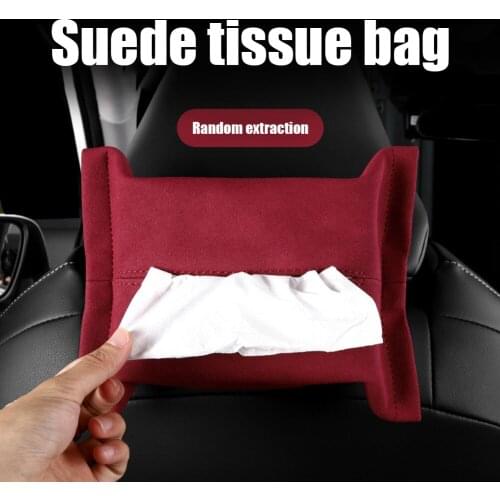 Portable Car Tissue Box Auto Interior Suede Paper Towel Backseat Armrest Box Napkin Holder Cases Storage Decoration Accessories