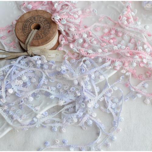 Beautiful Purple Pink 3 Meters Pendant Flower Water Soluble Flower Ribbon Sewing Craft Lace Trim Embellishment