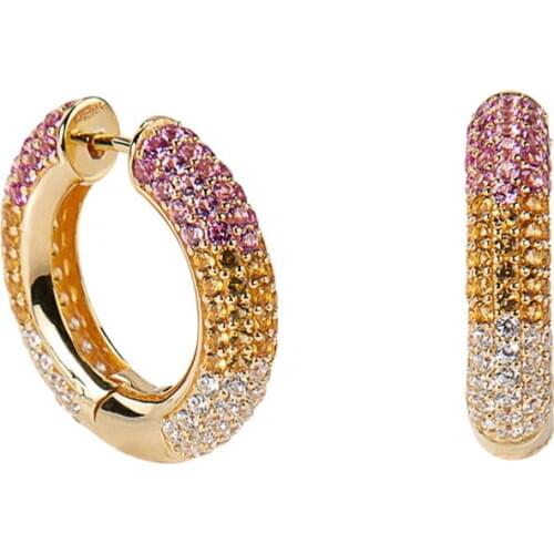 Colorful cz huggie hoop earring 2020 new high quality classic fashion medium cz hoops