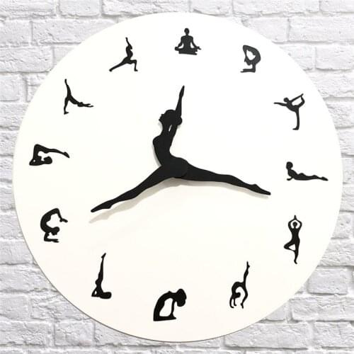 Creative Yoga Clock Fashion Mute DIY Wall watch Living Room Background Decoration home clock