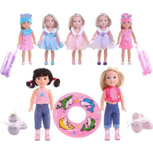 Doll Clothes Handmade Doll Clothes Dress Skirt Rabbit Shoes Luggage For14.5 Inch Wellie Wisher Doll Christmas Toy For Generation