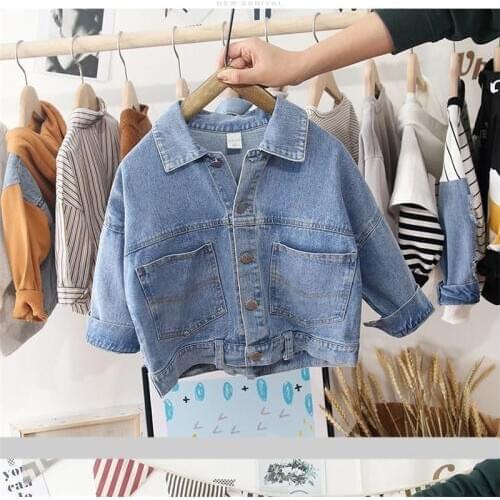Toddler Boys Jackets Fashion Korean Denim Jacket Coat Lapel Jackets For Boy Kids Clothing Spring Autumn New Arrival 2019