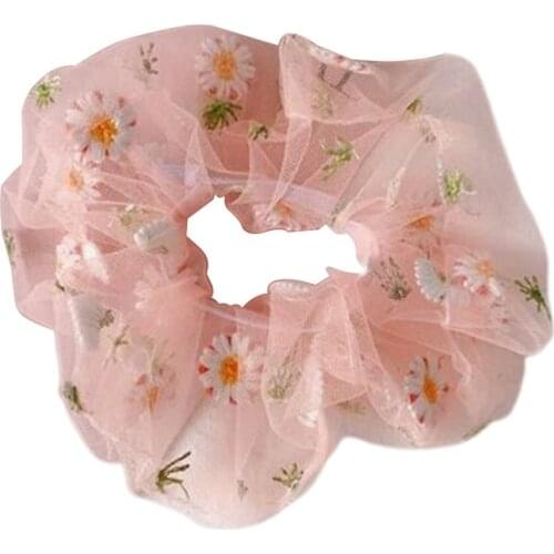 Small Daisy Large Intestine Circle Lace Hair Tie Organza Daisy Hair Band Decorations Anniversary Engaged Gift