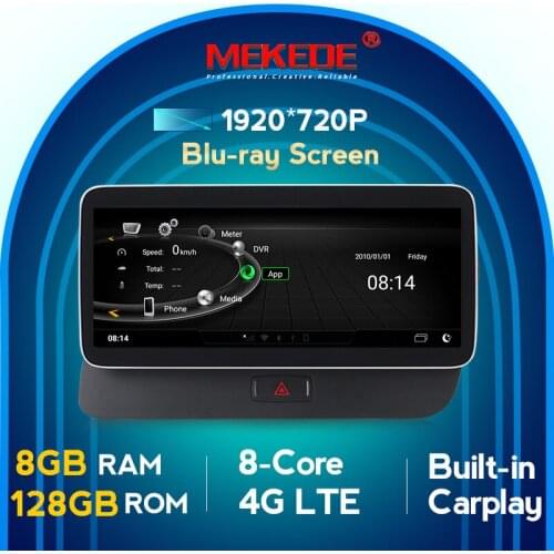Mekede 8+128G 1920*720 Carplay 4G LTE Android Car GPS Navigation Multimedia Player For Audi Q5 2009-2016 Right Hand Driver