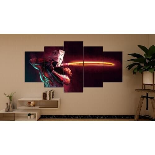 Modern Canvas Painting Modular Game Poster 5 Pieces 2 DotA Juggernaut Wall Art Home Decor Boys Room Printed Picture Artwork