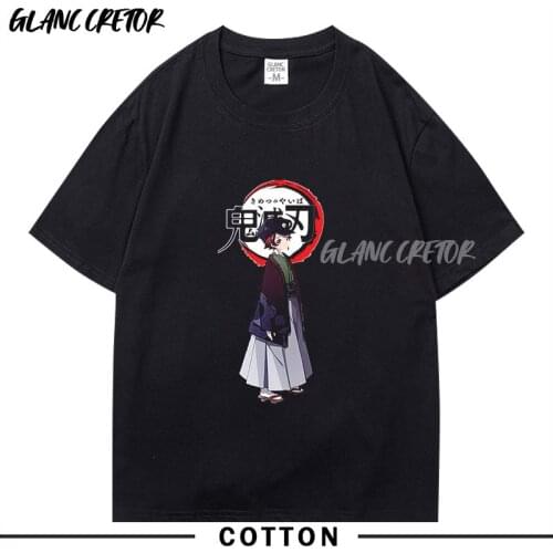 2021 Cool Japanese Anime T Shirt Men Demon Slayer Funny Cartoon T-shirt Harajuku Graphic Tshirt Hip Hop Top Tees Male