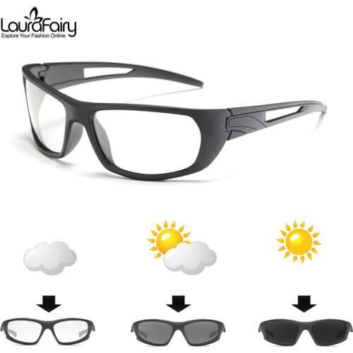 Laura Fairy Fashion Photochromic Sunglasses Men Polarized UV Protection Sport Sun Glasses Mens Brand Designer Eyewear