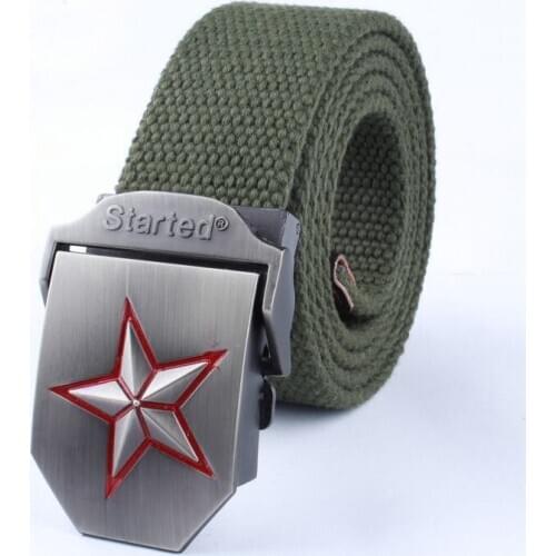 Men Women Military Weave Canvas Belt Automatic Buckle Jeans Belt Woven Army Tactical Belts For Women Waistband Strap Male
