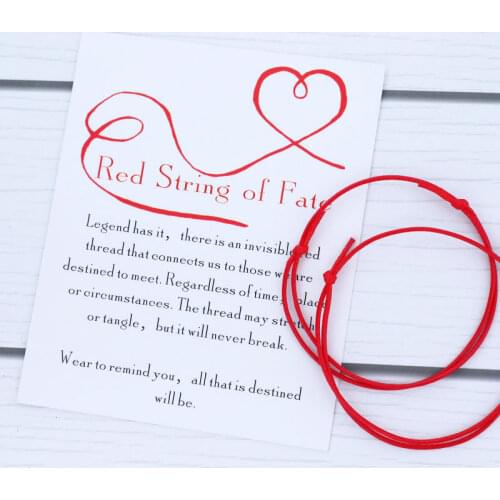 Lucky Red String Rope Bracelet Red String of Fate Couple Bracelet Set with Card Women Men Couple Bracelet for Lucky Jewelry Gift