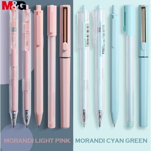 M&G 0.35mm/0.5mm Girl/Boy Morandi Gel Pen set Quick Drying Kawaii Color Bullet/Needle Tip black ink school Stationery supply