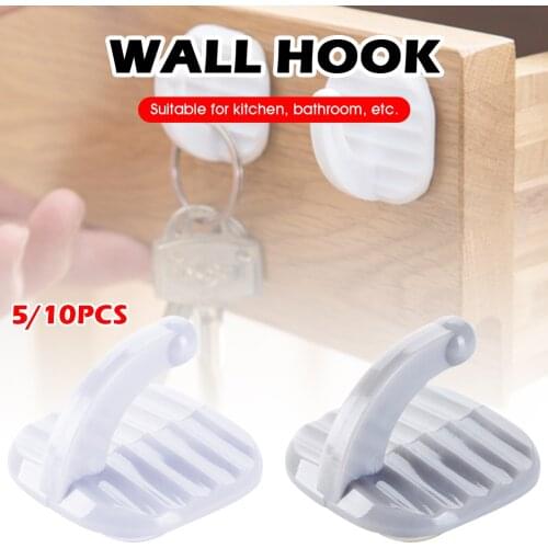 Wall Hook Hanger Self Adhesive Coat Hook Kitchen Wall Rack Punch Free Max.Load 5kg Home Organizer For Kitchen Bathroom Hooks