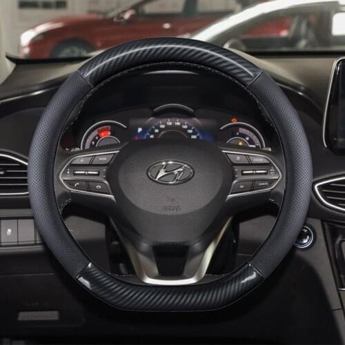 Genuine leather Car Steering Wheel Cover for hyundai solaris veloster ix35 kona accent i40 santa fe ioniq getz Auto Accessories