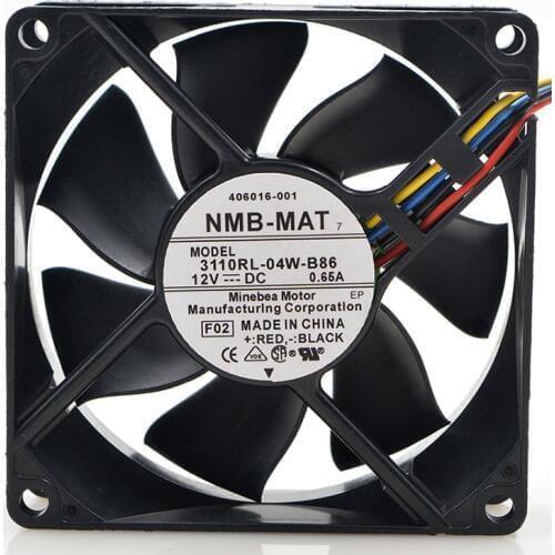 Original FOR NMB 3110RL-04W-B86 8025 12V 0.65A 4 Line 8CM Temperature Controlled Cooling Fan