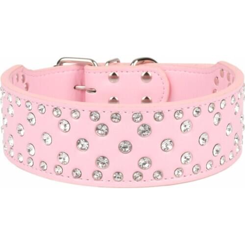 PipiFren Large Dogs Collars Rhinestone Accessories For Pets Collar Supplies Big Dog Collars Necklace dieren benodigheden hond