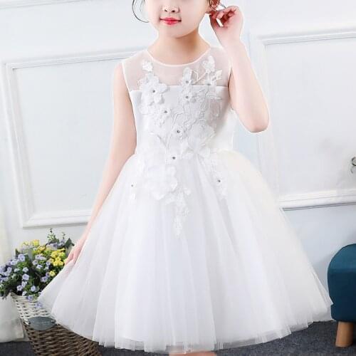 Girls‘ Dress Costumes Wedding Party Clothes Flower Casual Gown Princess Summer Girls Frock Dress Childrens Sweet Dress dk2801
