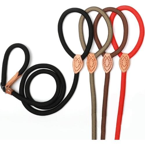 VZZ Dog Leash Slip Rope Lead Leash Heavy Duty Braided Rope Adjustable Loop Collar Training Leashes for Medium Large Dogs