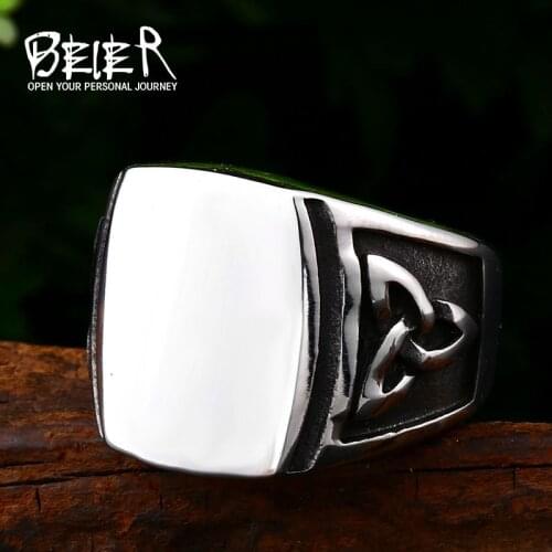 BEIER Cool Mens Retro Egypt Pattern Northern Europe Viking Stainless Steel Ring Gothic Style Fashion Jewelry For Man BR8-688