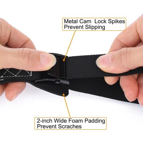2Pcs 16ft / 12ft Lashing Strap Tie Down Straps Cargo Tie-Down Strap For Mounted Cargo Kayak Carrier 4.8m / 3.6m Straps