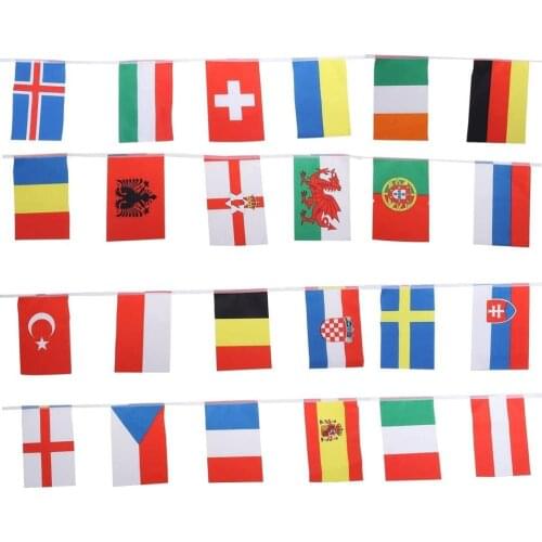String Hanging Flag Football Soccer National Flag 24 Team Country World Banner Bunting Flags For Home Bar Party Decoration