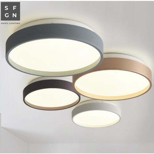 Led ceiling light Macaroon lamp Ultra-thin 5cm wrought iron modern home ceiling lighting for bedroom study dining room foyer