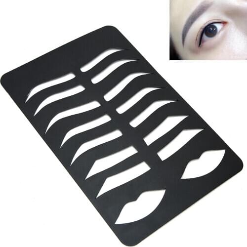 Eyebrow Lip Shape Stencils Template Fashionable Eye Brow Shape Kit Cosmetic Microblading Makeup Shaper Permanent Tattoo Supplies