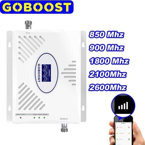 GOBOOST 2600 Tri Band Signal Celluar Communication Amplifier 900 1800 850 2100 Mhz Repeater Cell Phone DCS LTE Single Booster