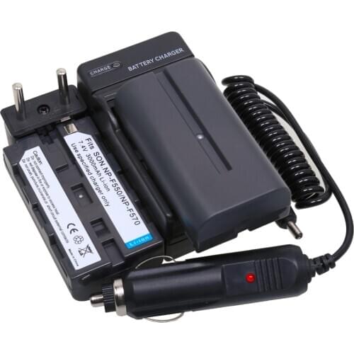 Probty NP-F550 NP-F570 Camera Battery + Car Charger + Charger For Sony CCD-SC55 TRV81 GV-D200 D800 TR917 TRV75 PM090 MVC-FD83K