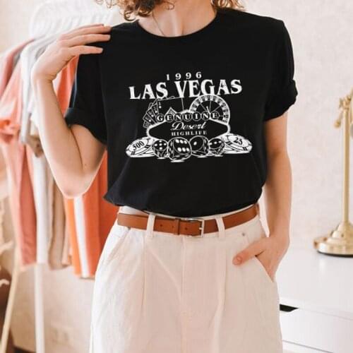 Las Vegas Vintage T-Shirt Women Summer Retro Western Style Travel Tee Shirt Female Plus Size Cute Graphic Tshirt Top Clothes